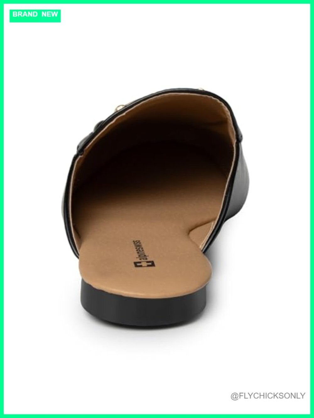 Faux Leather Mule Loafers Flat Round Toe Slide On Comfortable Vegan Leather - Picture 6 of 6